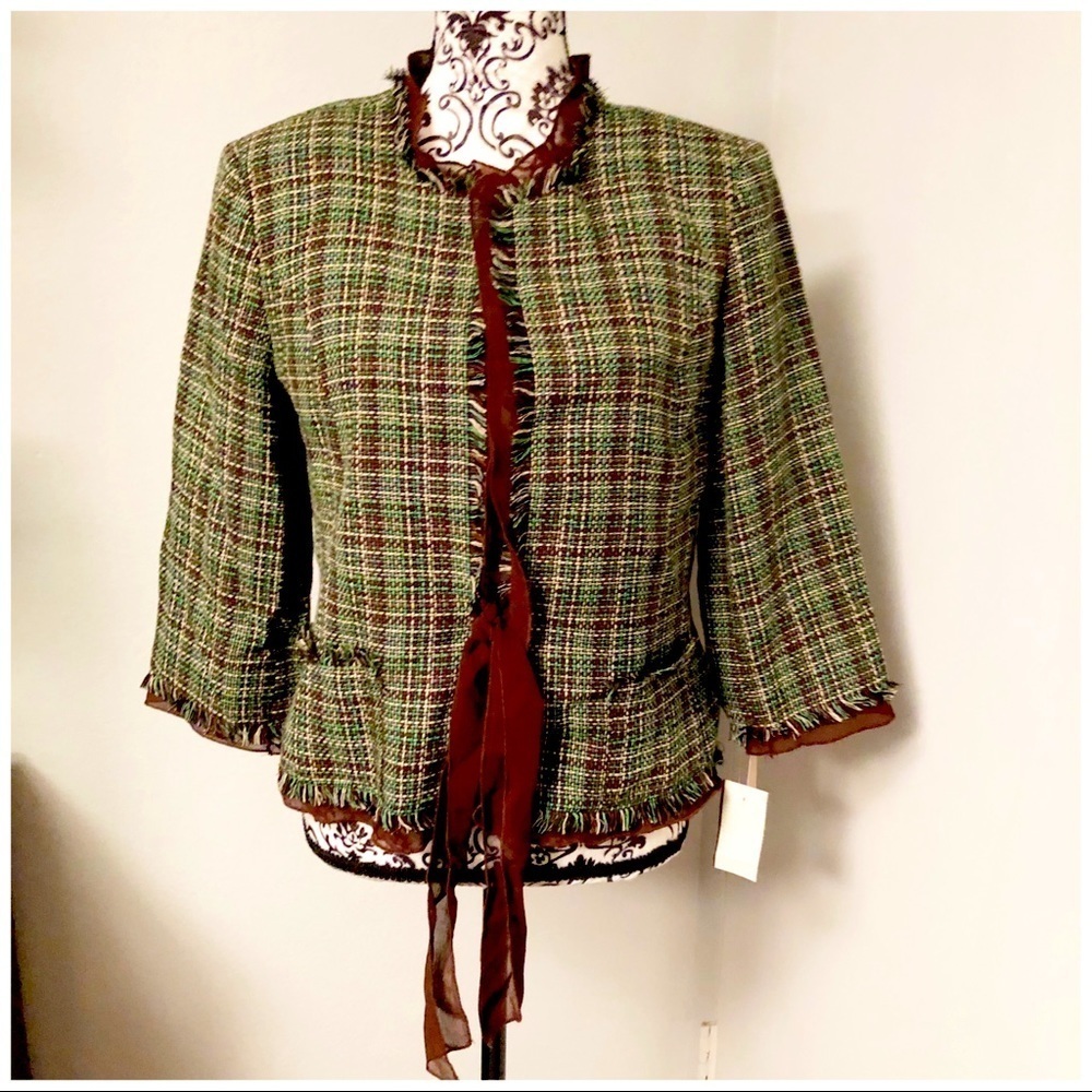 Julie Mitchell Tweed Jacket Sz 14P NWT